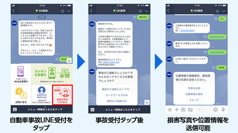 Sbi損保 Lineトーク上で自動車事故受付 損害状況や位置情報を送信 Impress Watch