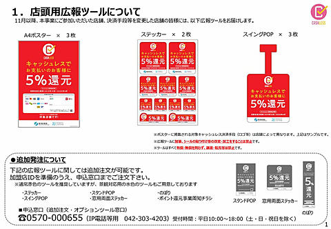 ポイント還元事業加盟店 11月11日に約73万件に 広報キット軽量化