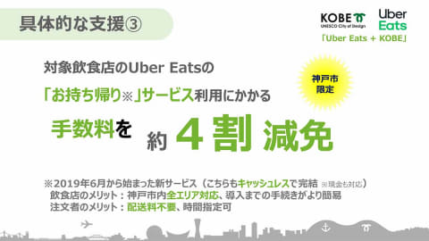 神戸市×Uber Eats、飲食店と家庭を支援。神戸全域テイクアウトや手数料 