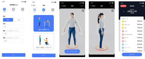 スマホで撮った全身写真で24カ所の採寸ができるアプリ Bodygram Impress Watch