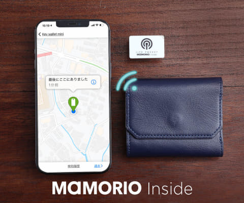 キーケースが付いたmamorio内蔵財布 Key Wallet Mini Impress Watch