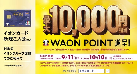 イオンカードのポイント変更記念 新規入会で最大1万waon Pointプレゼント Impress Watch