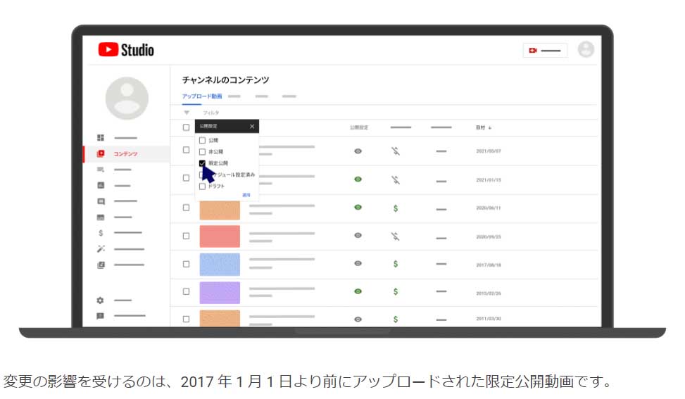 Youtube 17年1月以前の 限定公開 動画を一斉に非公開化 Impress Watch