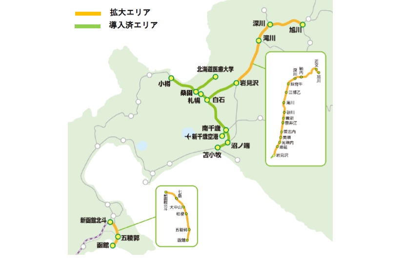 北海道Kitacaエリア拡大、3月から函館と旭川20駅 - Impress Watch