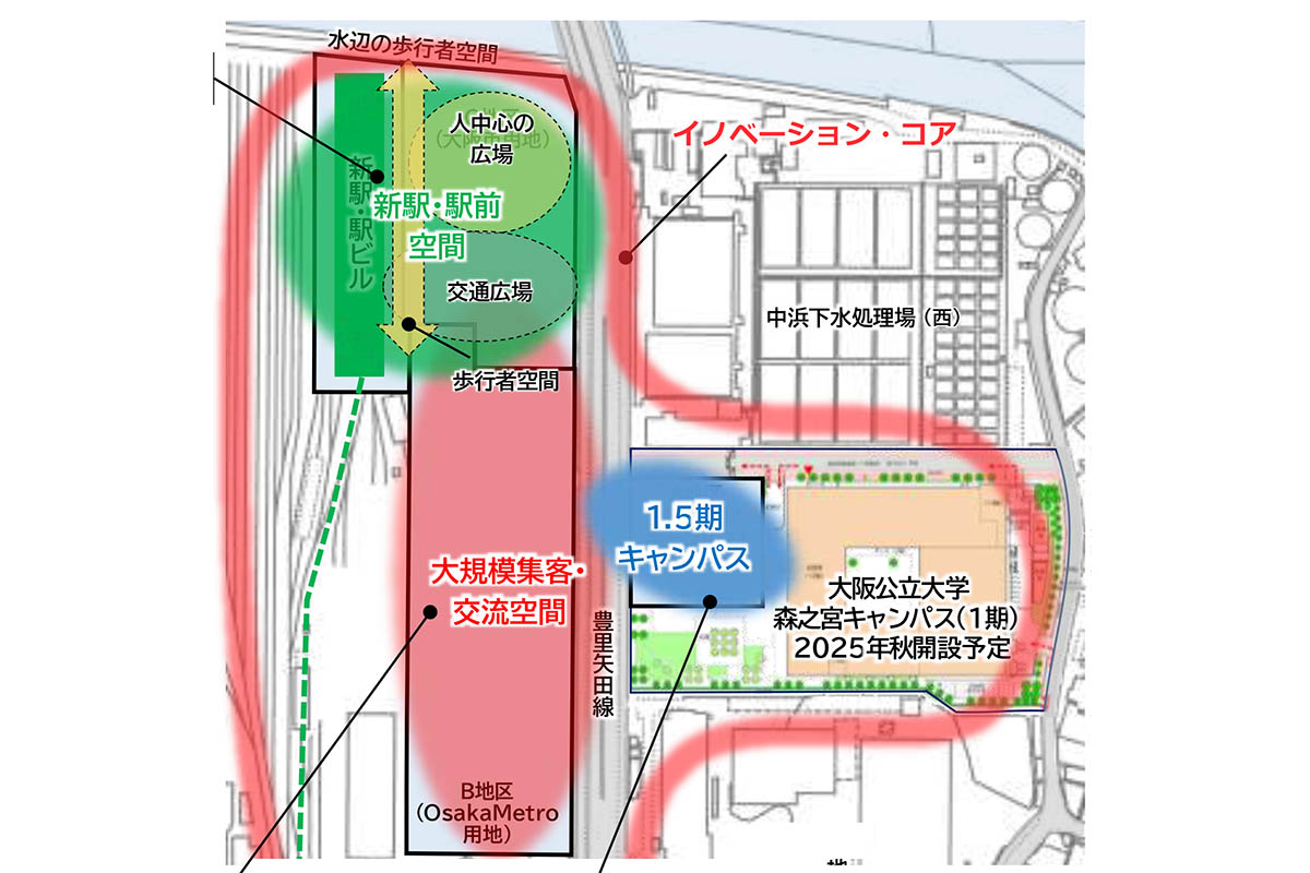 大阪城東部にアリーナや駅ビル 28年新駅開業・まちびらき目指す - Impress Watch